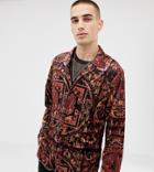 Heart & Dagger Velour All Over Print Shirt In Long Sleeve - Multi