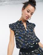 Love Moschino Star Print Blouse In Black