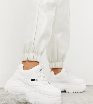 Nokwol Exclusive Scripter Platform Sneakers In White