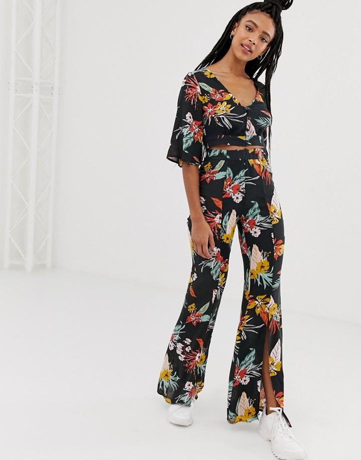 Pull & Bear Floral Printed Pants Co Ordi N Multi - Multi