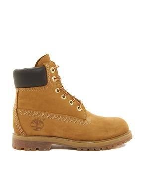 "timberland 6"" Premium Lace Up Flat Boot - Wheat Nubuck"