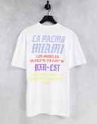 River Island Miami Back Print T-shirt In Black-white