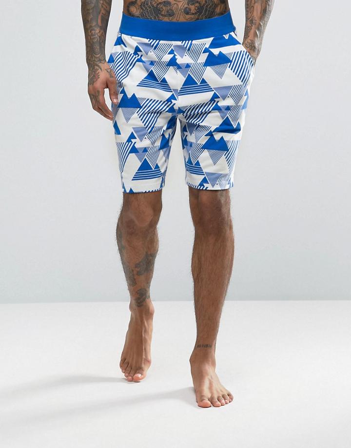 Asos Short In Abstract Print - White