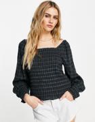 Madewell Puff Sleeve Top In Plaid-multi