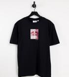 Collusion Unisex Pique T-shirt With Print In Black