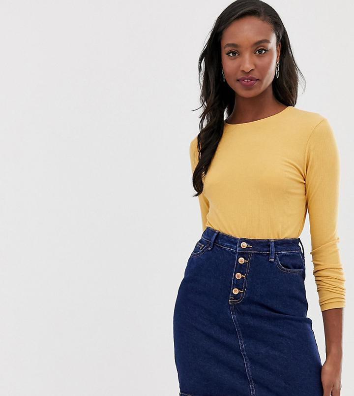 New Look Tall Denim Skirt In Dark Blue