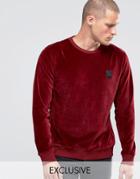 Religion Velour Sweatshirt - Red