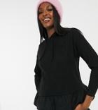 New Look Maternity Knitted Hoodie With Cotton Hem In Black