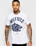 Diesel T-shirt T-joe-av Crewneck Wolf Rule Denim Print In White - White