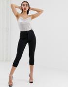 Asos Design Ponte 3/4 Length Pants-black
