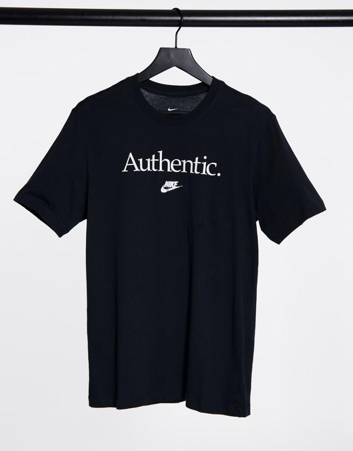Nike Authentic Branding T-shirt In Black
