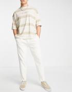 Topman Taper Cord Pants In Ecru-white