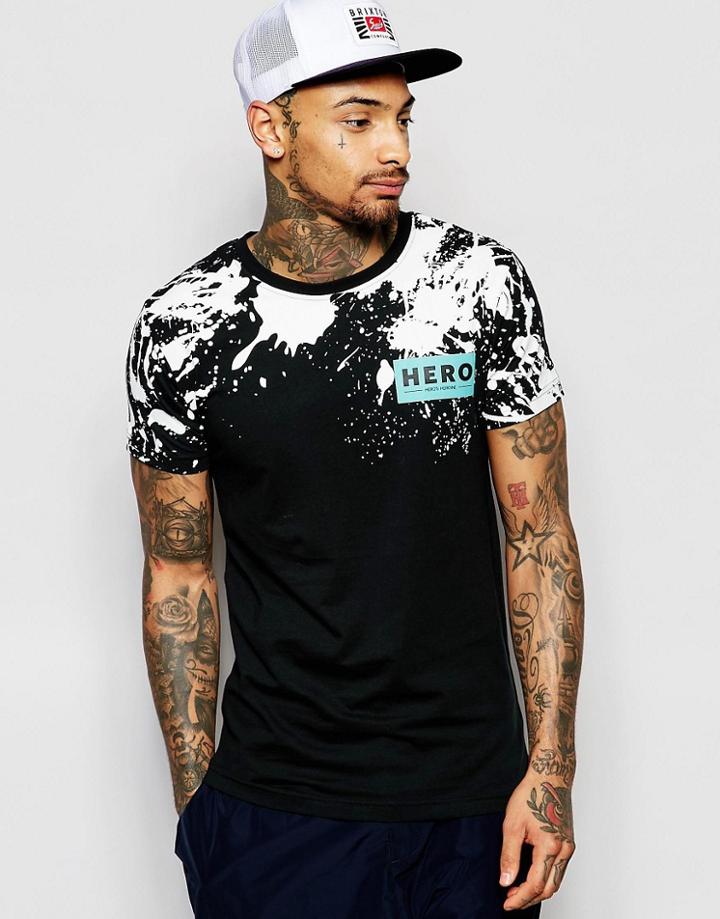 Hero's Heroine T-shirt With Splatter Print - Black