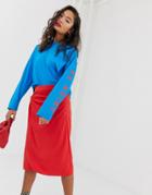 Noisy May Long Sleeve T-shirt With Slogan - Blue