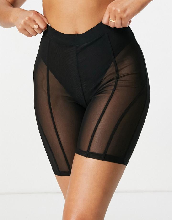 Public Desire Seam Detail Boxer Short In Black - Part Of A Set