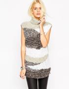 Asos Sleeveless Tunic In Boucle With High Neck - Multi