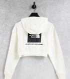 The North Face Red Box Cropped Hoodie In White - Exclusive To Asos