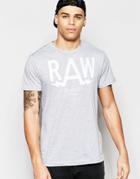 G-star T-shirt Marsh Crewneck Raw Print In Gray Heather - Gray Htr