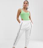 Asos Design Petite Jogger With Reflective Tape-white