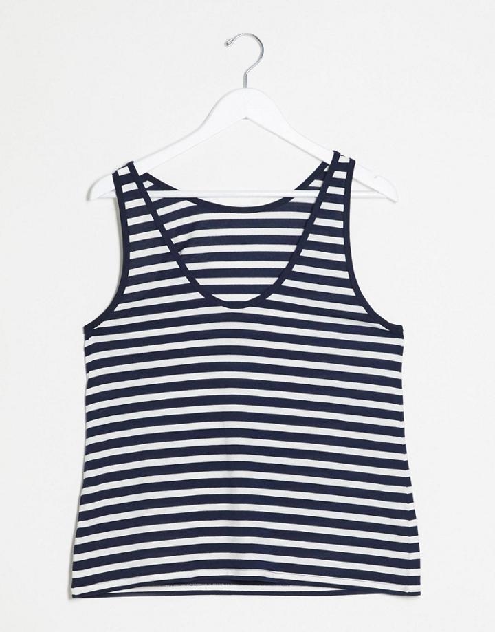 Asos Design Swing Tank In Navy And White Stripe