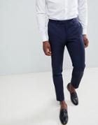 Moss London Skinny Cropped Suit Pants In Navy - Navy