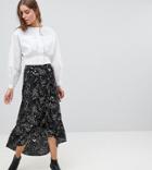 Vero Moda Tall Star Print Wrap Maxi Skirt - Black