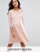 Bluebelle Maternity Swing Dress With Mesh - Pink