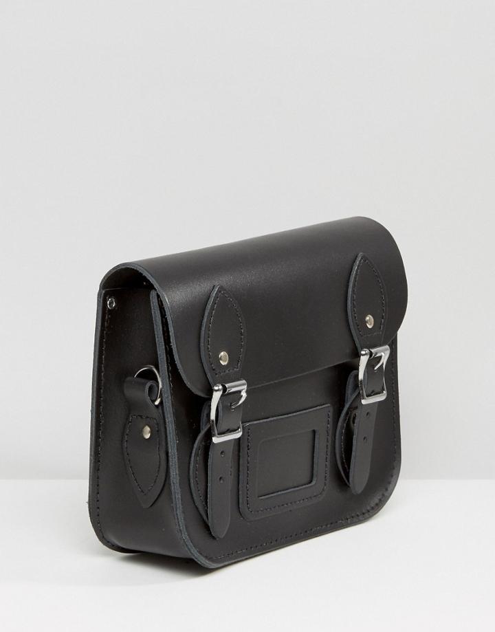 Leather Satchel Company Mini Satchel With Studded Guitar Strap - Silve