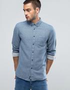 Penfield Ridley Neppy Shirt Buttondown Flannel Regular Fit In Blue - Blue