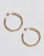 Asos Geo Insert Hoop Earrings - Gold