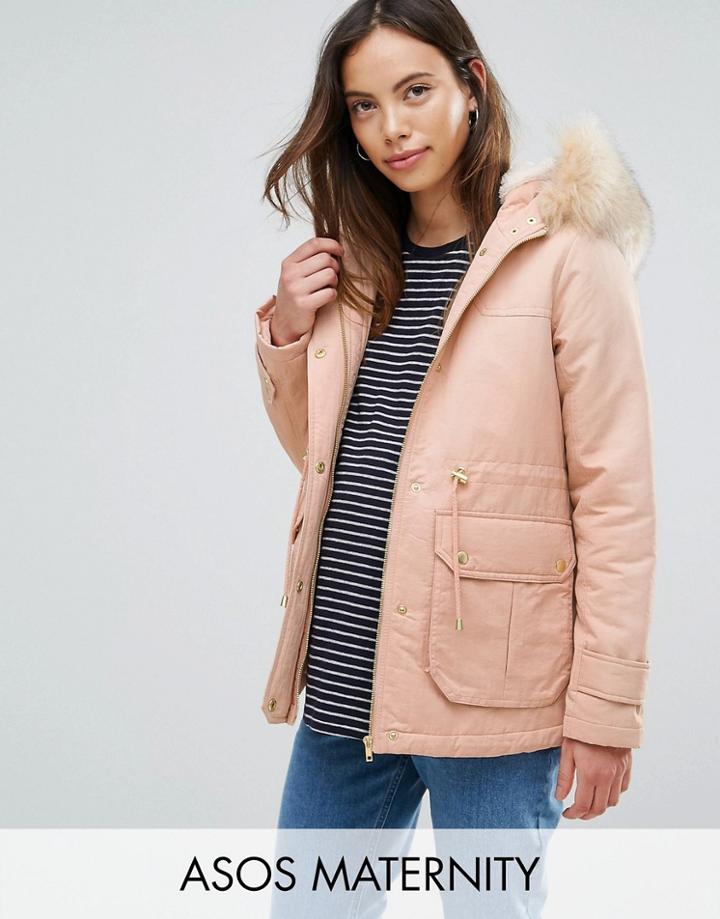 Asos Maternity Ultimate Parka - Pink