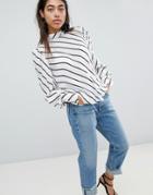 Mango Pussy Bow Stripe Blouse - Multi