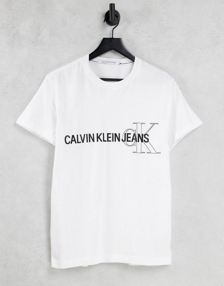 Calvin Klein Jeans Branded Graphic T-shirt In White