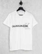 Calvin Klein Jeans Branded Graphic T-shirt In White