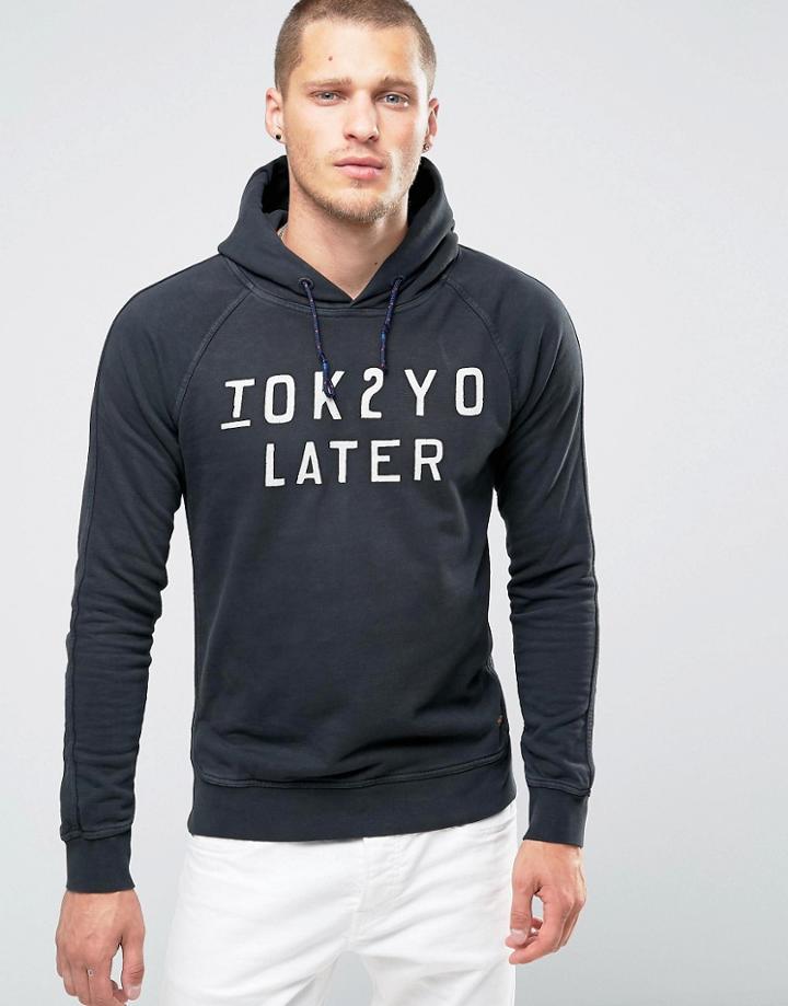 Scotch And Soda Printed Hoodie - Black