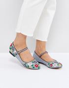 Asos Lily Embroidered Ballet Flats - Multi