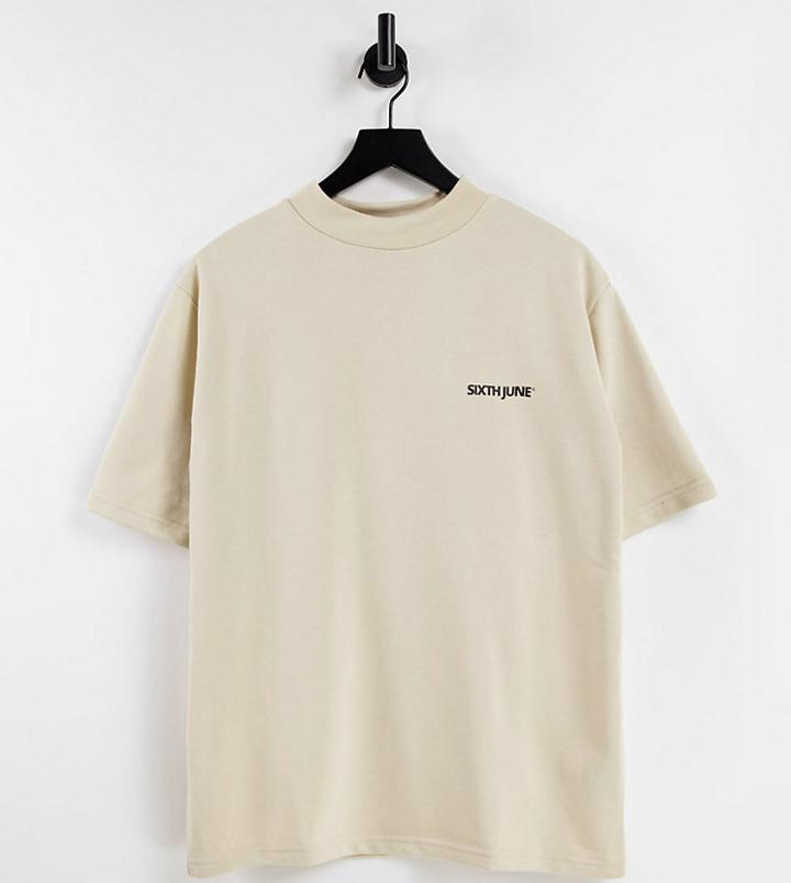 Sixth June Essential T-shirt In Beige-neutral