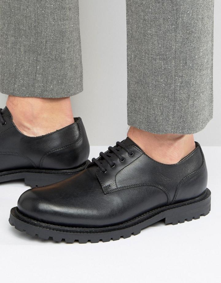 Hudson London Exclusive To Asos Leather Derby Shoes - Black