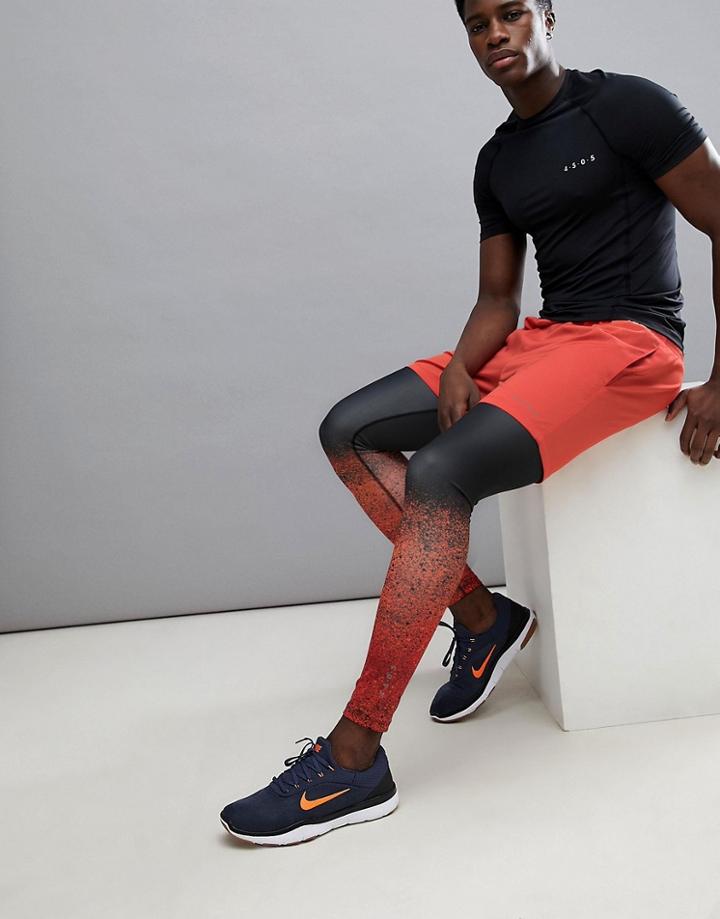 Asos 4505 Training Shorts In Mid Length In Red - Red