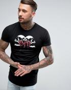 Good For Nothing T-shirt In Black With Skull Print - Black