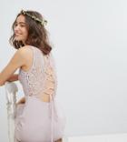 Tfnc Tall Lace Up Back Maxi Bridesmaid Dress - Brown