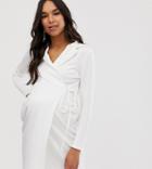 Asos Design Maternity Tux Mini Dress - Black