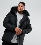 D-struct Plus Faux Fur Trimmed Parka Jacket - Black