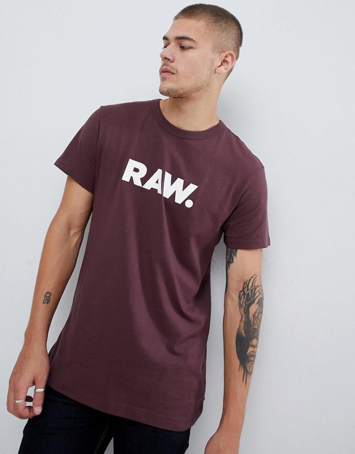 G-star Raw. Logo T-shirt In Purple - Purple