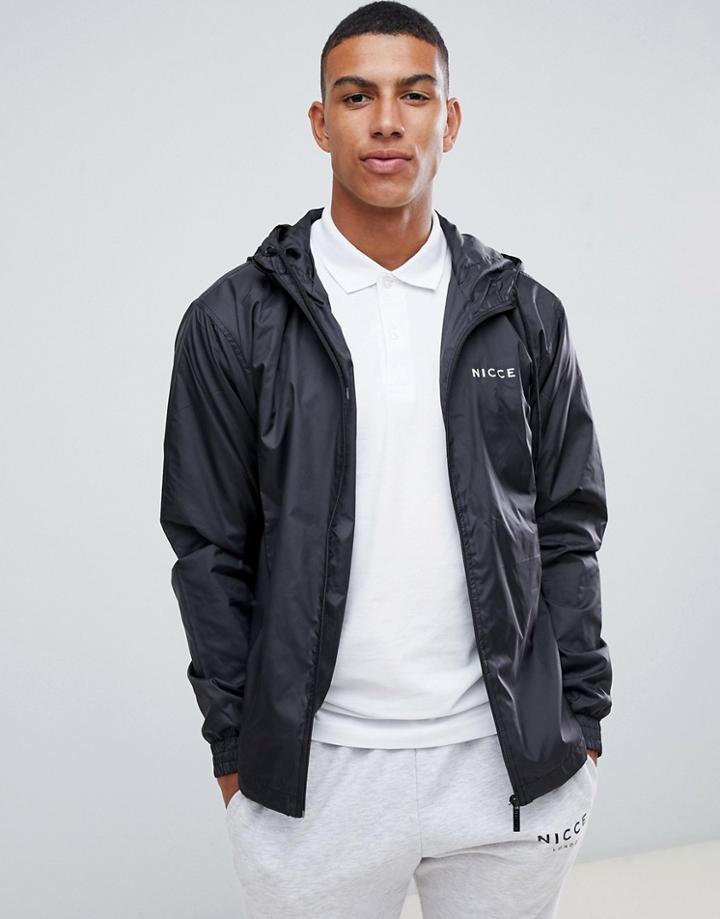 Nicce Lightweight Jacket In Black With Hood - Black