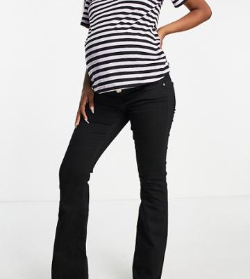 River Island Maternity Flared Jeans In Black