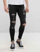 Blend Flurry Extreme Skinny Fit Jean Rip And Repair - Black