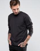 Troy Raw Edge Sweatshirt - Black