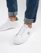 Fred Perry Leather Contrast Wreath Trainers In White - White