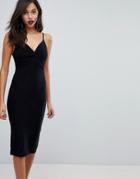 Club L Knot Front Slinky Cami Dress - Black